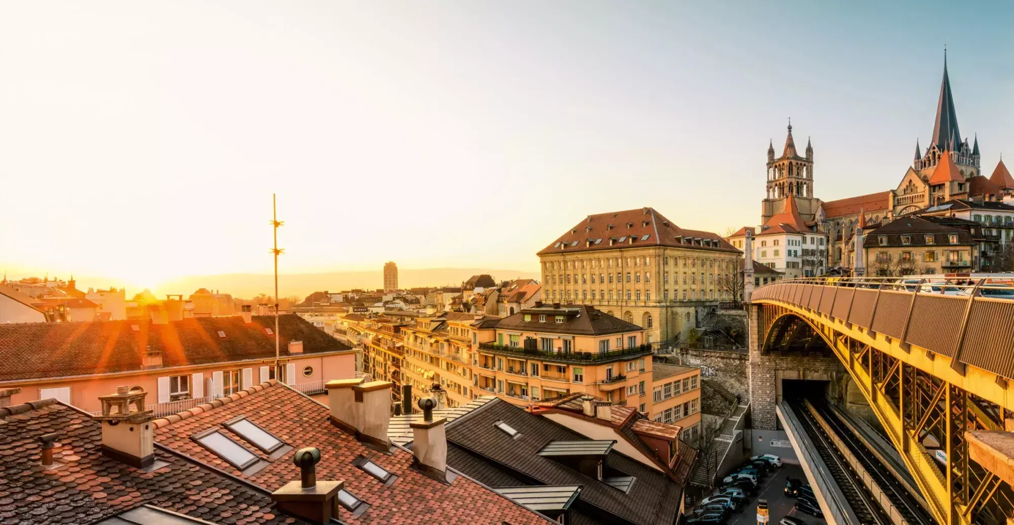 View of Lausanne from the rooftops