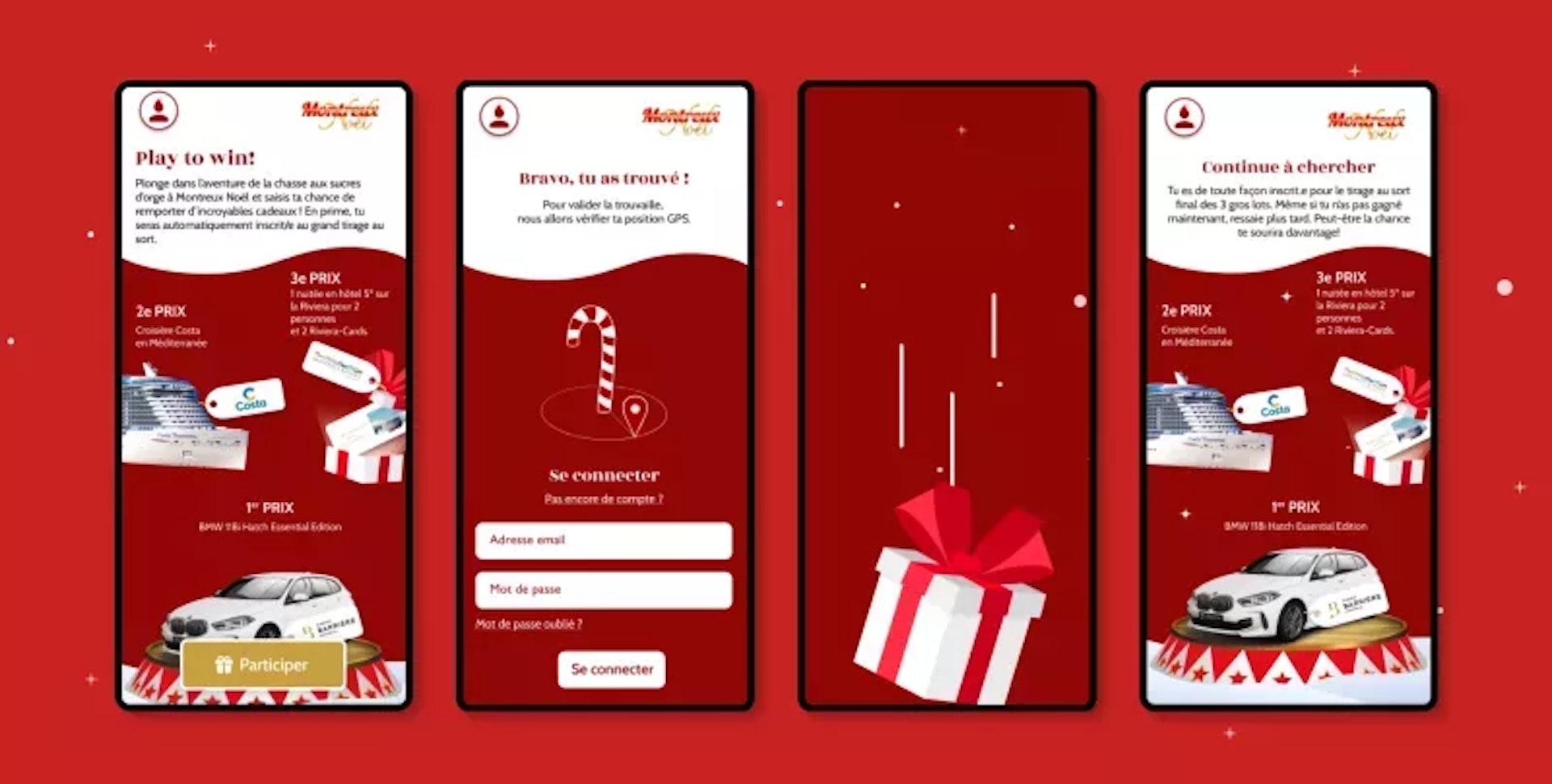 Montreux Noël app pages