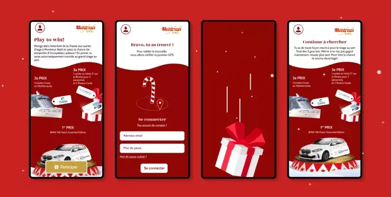 Pages de l'application de Montreux Noël