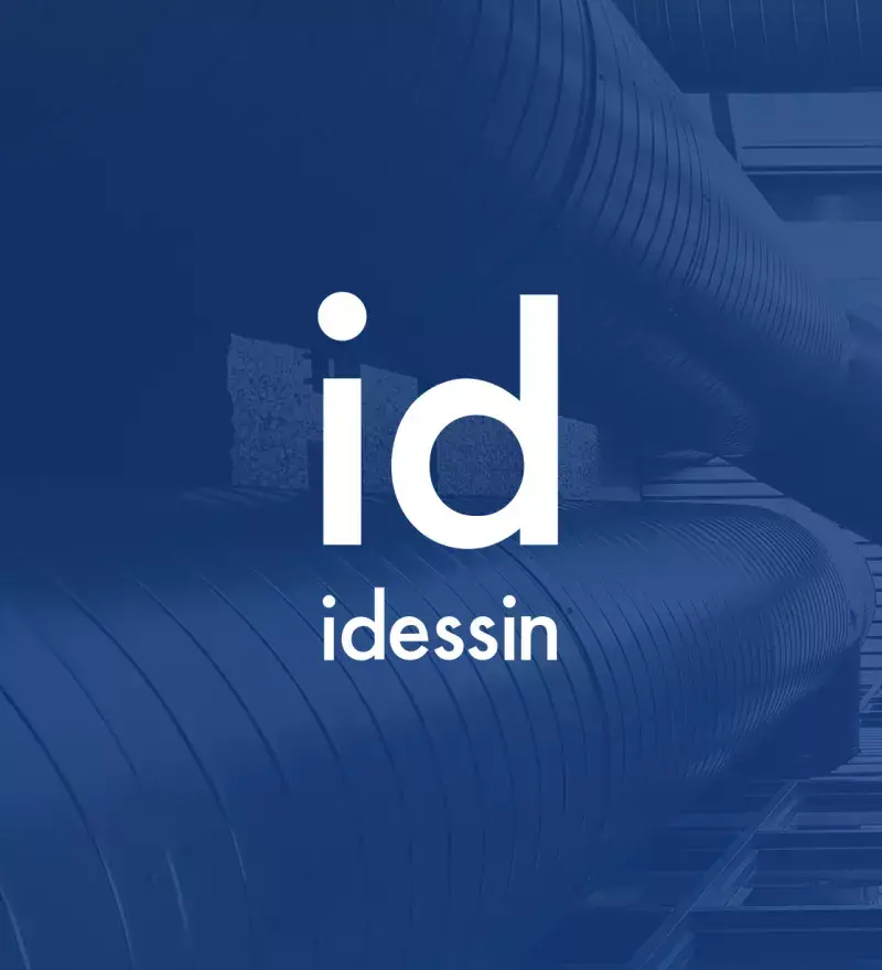 Idessin logo on blue background - Swiss digital agency