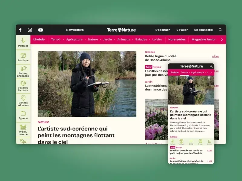 Terre & Nature - Mockup homepage