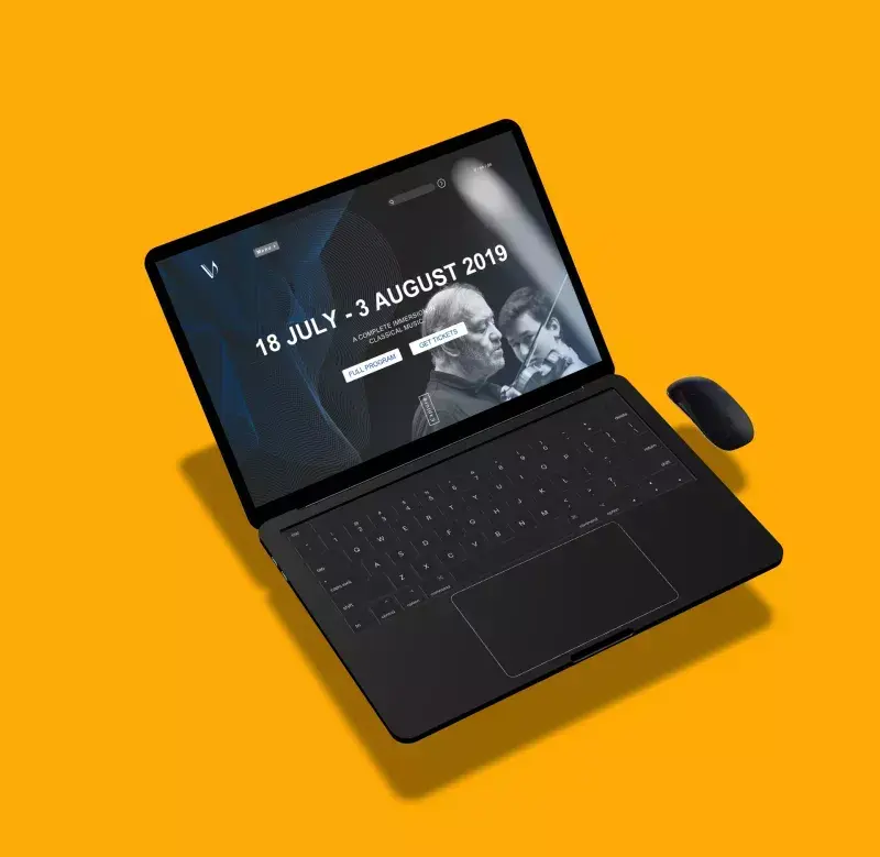 Website mockup on a laptop