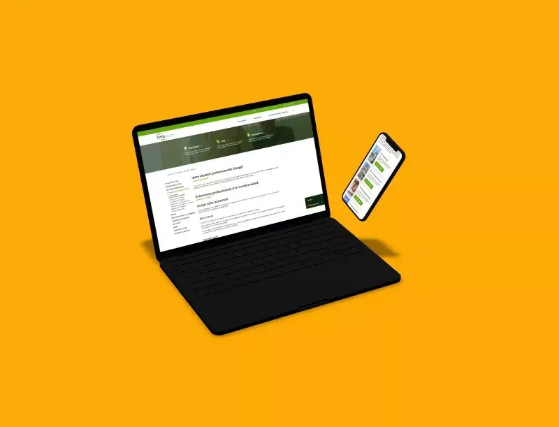 Mockup d'un site web sur ordinateur portable et mobile pour CPEG